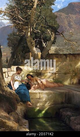 Siemiradzki Henryk Ippolitovich - in primavera - romano bucolico - Scuola Polacca - Foto Stock