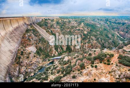 Paesaggio di Los Arribes del Duero, Spagna. Il fiume confina con la Spagna e il Portogallo. Foto Stock