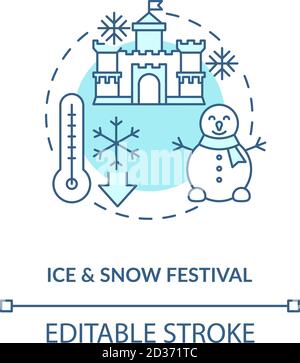 Icona di concetto del festival del ghiaccio e della neve Illustrazione Vettoriale