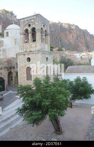 Monemvasia , storico borgo medievale nel Peloponneso meridionale, Grecia Foto Stock