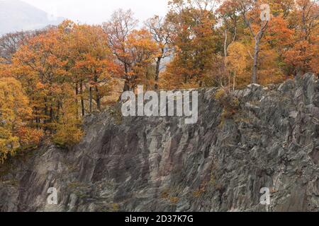 In disuso cava di ardesia a Hodge ha vicino, Cumbria, Regno Unito Foto Stock