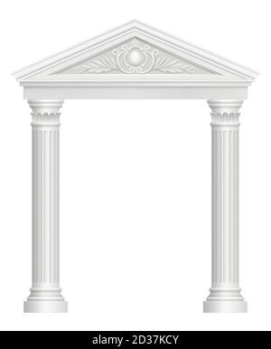Arco antico. Colonnato palazzo ingresso architettonico barocco stile vettore immagini realistiche Illustrazione Vettoriale