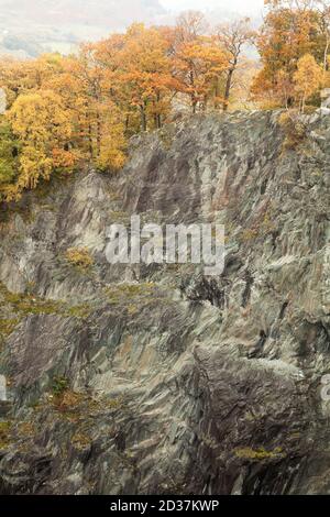 In disuso cava di ardesia a Hodge ha vicino, Cumbria, Regno Unito Foto Stock