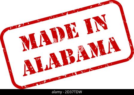 Fatto in Alabama segno di stato in gomma timbro stile vettore Illustrazione Vettoriale