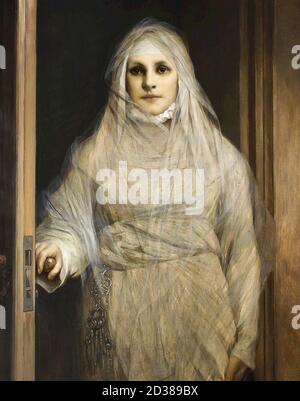 Max Gabriel Cornelis Ritter von - la femme en Blanc - Repubblica Ceca e Slovacchia Scuola - 19 ° secolo Foto Stock