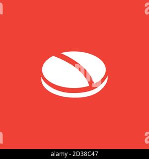 Icona medicina su sfondo rosso. Illustrazione di Red Flat Style Vector. Illustrazione Vettoriale