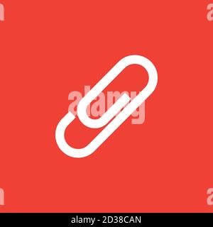 Icona a forma di ritaglio su sfondo rosso. Illustrazione di Red Flat Style Vector. Illustrazione Vettoriale