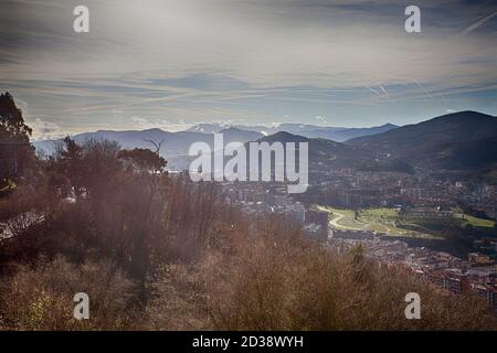 Vista panoramica sulla città di Bilbao, Spagna Foto Stock