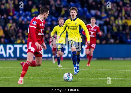 Brondby, Danimarca. 01 marzo 2020. Jesper Lindstrom (18) di Broendby SE visto durante la partita 3F Superliga tra Broendby IF e Lyngby Boldklub al Brondby Stadium. (Photo credit: Gonzales Photo - Thomas Rasmussen). Foto Stock