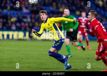 Brondby, Danimarca. 01 marzo 2020. Jesper Lindstrom (18) di Broendby SE visto durante la partita 3F Superliga tra Broendby IF e Lyngby Boldklub al Brondby Stadium. (Photo credit: Gonzales Photo - Thomas Rasmussen). Foto Stock