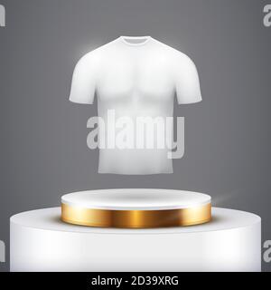 White Presentation podio con t-shirt Illustrazione Vettoriale