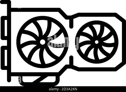 Icona della scheda video del computer, stile struttura Illustrazione Vettoriale