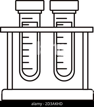 test di provette mediche in un vettore di icone stile linea di laboratorio base disegno dell'illustrazione Illustrazione Vettoriale