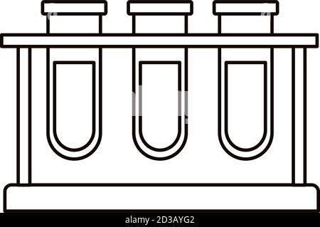 test di provette mediche in un vettore di icone stile linea di laboratorio base disegno dell'illustrazione Illustrazione Vettoriale