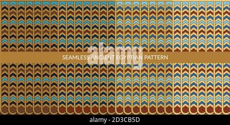 Senza giunture antico Egiziano modello insieme Vector Illustrazione sfondo Arte Illustrazione Vettoriale