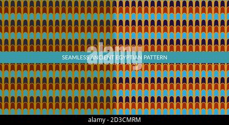 Senza giunture Ancient Egyptian Geometric Set Illustrazione vettoriale Arte di fondo Illustrazione Vettoriale