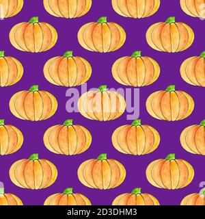 Cute mano disegnata zucca modello senza giunture, zucche disegnate a mano - grande come sfondo del Ringraziamento, carta da parati, sfondo della pagina web, carta da imballaggio. Sala Foto Stock