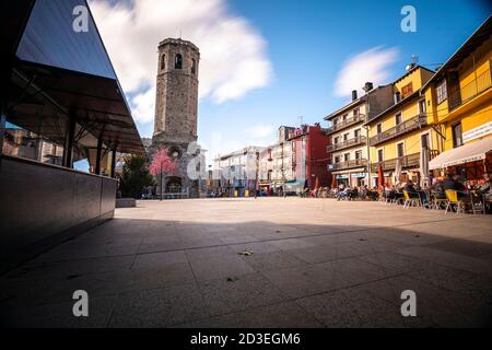 Campanile di Puigcerda, Cerdanya. Foto Stock