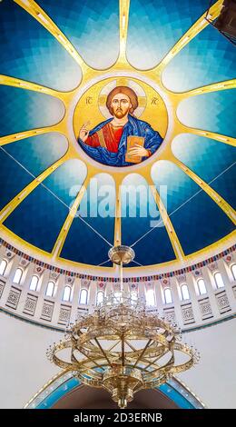 Interno della Risurrezione della Cattedrale di Cristo Ortodosso. Tirana, Albania Foto Stock