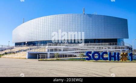 Centro curling cubico di ghiaccio. Sochi, Russia Foto Stock