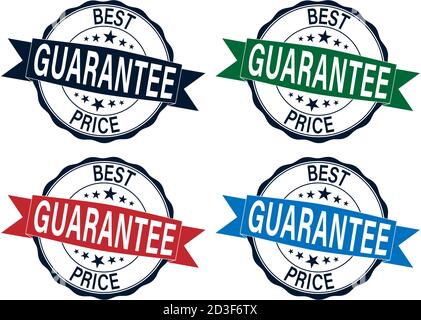 Grunge miglior prezzo garantito gommino set francobollo illustrazione vettoriale Illustrazione Vettoriale