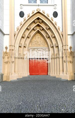 Il portale gotico principale della Basilica Mariazell, Austira Foto Stock