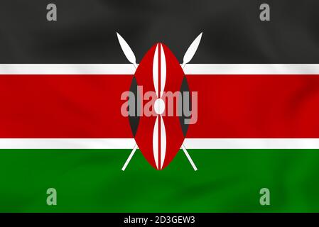 Bandiera del Kenya. Kenya bandiera nazionale trama di fondo. Illustrazione vettoriale. Illustrazione Vettoriale