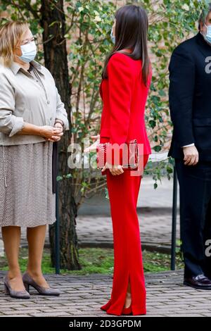 Madrid, Spagna. 8 ottobre 2020. **NESSUNA SPAGNA** la regina Letizia di Spagna partecipa alla riunione annuale del consiglio di amministrazione della residenza studentesca a Residencia de Estudiantes l'8 ottobre 2020 a Madrid, Spagna. Credit: Jimmy Olsen/Media Punch/Alamy Live News Foto Stock