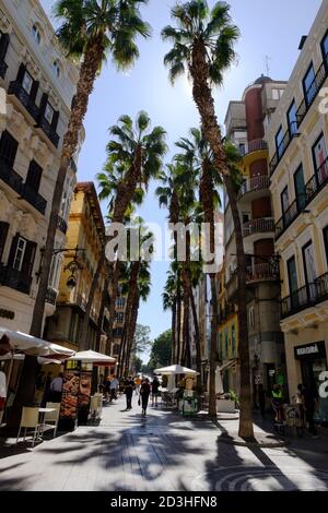 Calle Puerta del Mar, Malaga città, Andalusia, Costa del Sol, Spagna Foto Stock