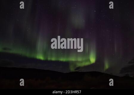 Aurora Borealis nel distretto di Murmansk, Russia Foto Stock