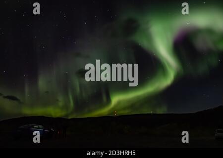 Aurora Borealis nel distretto di Murmansk, Russia Foto Stock