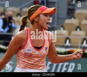 Parigi, Francia. 8 ottobre 2020. Roland Garros Parigi Francese aperto 2020 giorno 12 081020 Sofia Kenin (USA) in semifinale Credit: Roger Parker/Alamy Live News Foto Stock