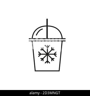 L'icona del caffè ghiacciato dell'icona del caffè per il concetto mobile e le applicazioni web. L'icona del caffè ghiacciato sottile può essere utilizzata per il Web e i dispositivi mobili. Icona Premium attivata Illustrazione Vettoriale