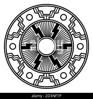 Illustrazione in stile scandinavo celtico. Schema celtico, ruota del sole, mandala Illustrazione Vettoriale