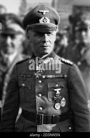 Erwin Rommel. Ritratto del generale tedesco Johannes Erwin Eugen Rommel (1891-1944) Foto Stock