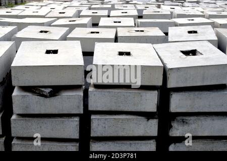 Blocco di cemento o blocco di cemento con sabbia Foto Stock