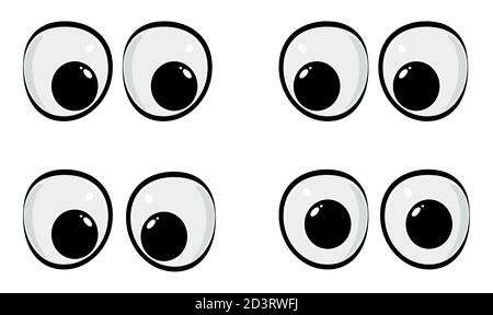 Gli occhi fumetti sono isolati su bianco. Elemento illustrativo di clipart  per animali fumetti o viso umano. Immagine dell'espressione facciale del  bulbo oculare. Occhio felice Immagine e Vettoriale - Alamy