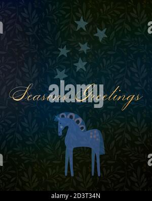 DISEGNO DELLA SCHEDA DI NATALE: Auguri di stagione Foto Stock