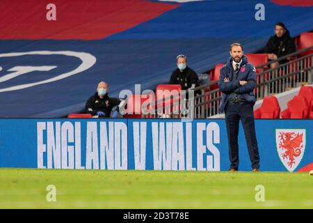 Londra, Inghilterra, Regno Unito. 8 Ott 2020. Il manager inglese Gareth Southgate durante la amichevole partita internazionale tra Inghilterra e Galles al Wembley Stadium. Credit: Mark Hawkins/Alamy Live News Foto Stock