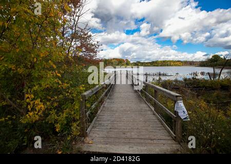 8 ottobre 2020, Londra Ontario Canada, Walker Pond of the Westminster Ponds in London Ontario Canada. Autunno 2020 Luke Durda/Alamy Foto Stock
