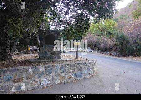 Maple Springs porta del trailhead nella foresta nazionale di Cleveland su Silverado Canyon Rd, Orange County, California, USA Foto Stock