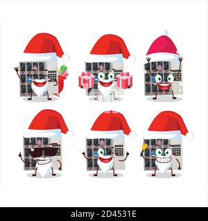 Emoticon Babbo Natale con tra noi distributore automatico cartoon carattere Illustrazione Vettoriale