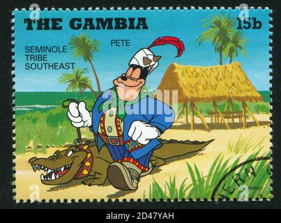 GAMBIA - CIRCA 1995: Francobollo stampato dalla Gambia, mostra Pete Seminole, circa 1995 Foto Stock