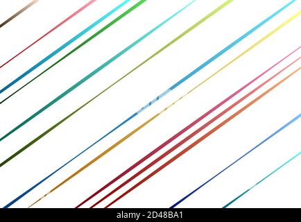 Linee diagonali e oblique colorate casuali con riempimento sfumato. Strisce sparse, strisce Illustrazione Vettoriale