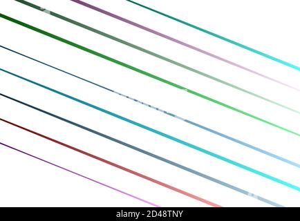 Linee diagonali e oblique colorate casuali con riempimento sfumato. Strisce sparse, strisce Illustrazione Vettoriale