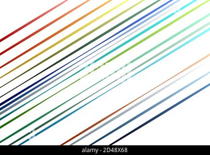 Linee diagonali e oblique colorate casuali con riempimento sfumato. Strisce sparse, strisce Illustrazione Vettoriale