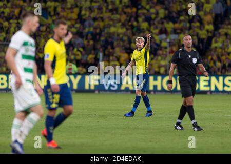 Brondby, Danimarca. 01 agosto 2019. Tobias Borkeeiet (42) di Brondby SE visto durante la partita di qualificazione della UEFA Europa League tra Brondby IF e Lechia Gdansk al Brondby Stadion, (Photo credit: Gonzales Photo - Thomas Rasmussen). Foto Stock