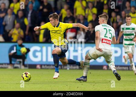 Brondby, Danimarca. 01 agosto 2019. Mikael Uhre (11) di Brondby SE visto durante la partita di qualificazione della UEFA Europa League tra Brondby IF e Lechia Gdansk al Brondby Stadion, (Photo credit: Gonzales Photo - Thomas Rasmussen). Foto Stock