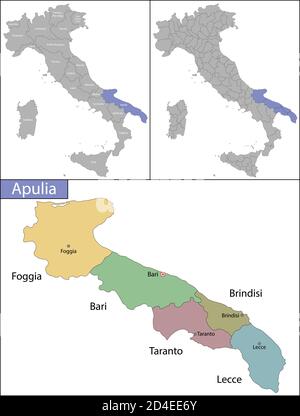 Illustrazione della Puglia è una regione del Sud Italia Illustrazione Vettoriale