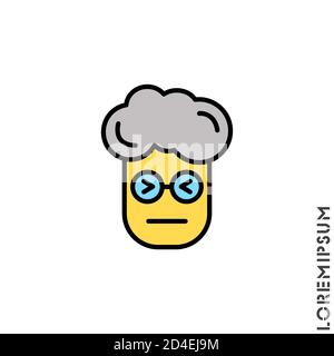Arrabbiato viso giallo emoji ragazzo, uomo icona vettore. Simbolo di emoticon del volto triste. Segno di stile per il concetto mobile e il web design. Immagine del simbolo della faccia arrabbiata. Illustrazione Vettoriale